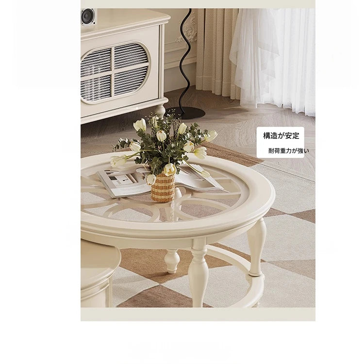 センターテーブル チェリー材 パイン 強化ガラス使用 おしゃれなリビング補助家具 hl-4881