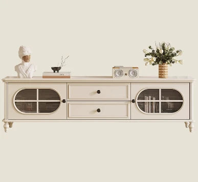 チェリー材とパインの洗練されたテレビ台 - インテリアにぴったりなモダンデザイン hl-4882