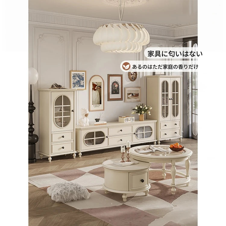 チェリー材とパインの洗練されたテレビ台 - インテリアにぴったりなモダンデザイン hl-4882