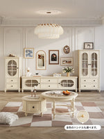 チェリー材とパインの洗練されたテレビ台 - インテリアにぴったりなモダンデザイン hl-4882