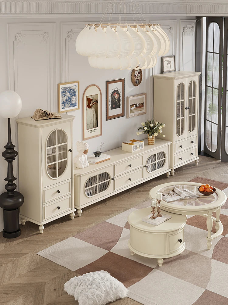 チェリー材とパインの洗練されたテレビ台 - インテリアにぴったりなモダンデザイン hl-4882