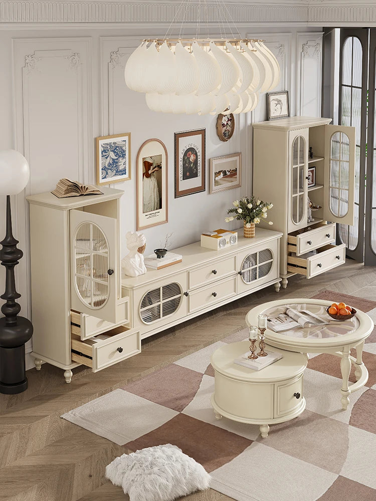 チェリー材とパインの洗練されたテレビ台 - インテリアにぴったりなモダンデザイン hl-4882