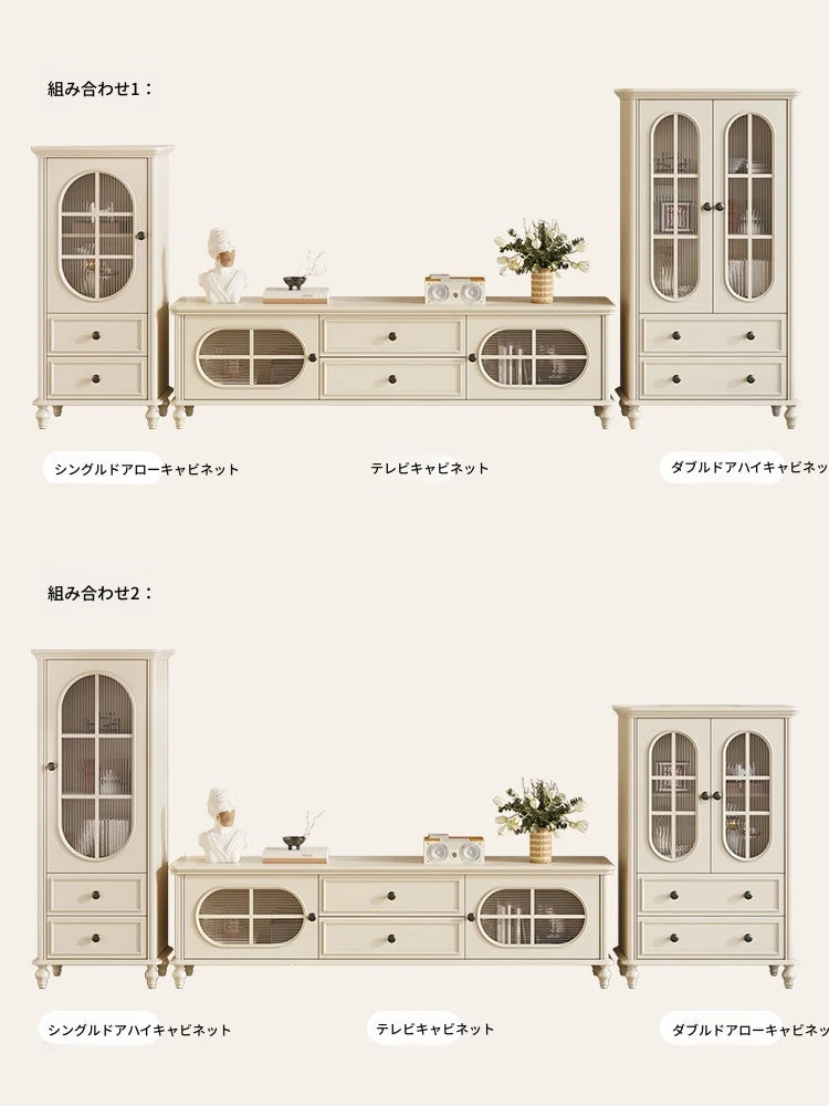 チェリー材とパインの洗練されたテレビ台 - インテリアにぴったりなモダンデザイン hl-4882
