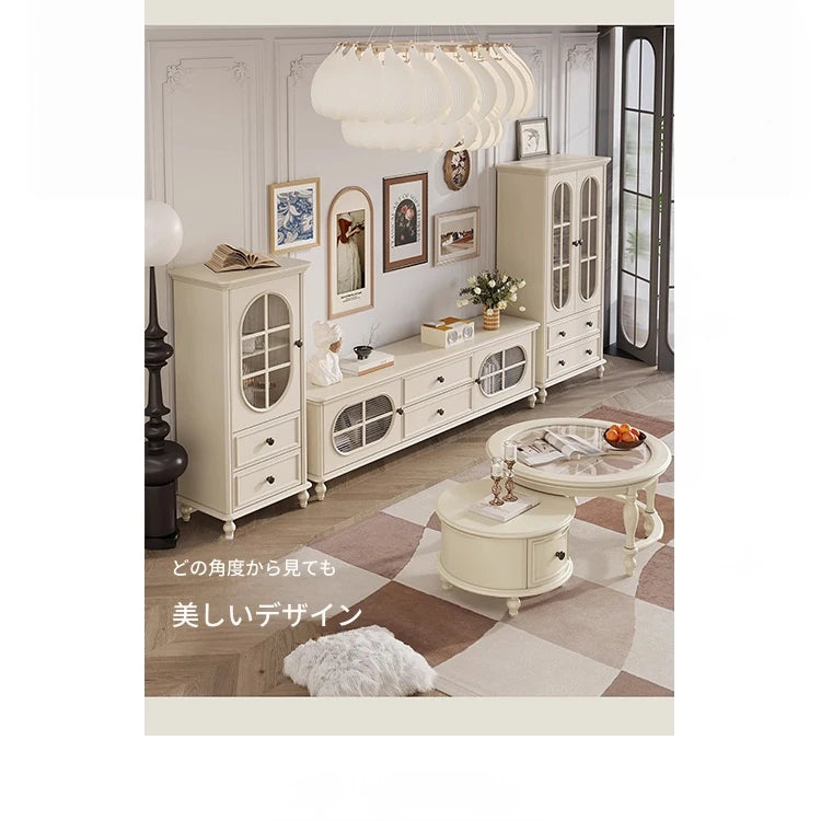 チェリー材とパインの洗練されたテレビ台 - インテリアにぴったりなモダンデザイン hl-4882