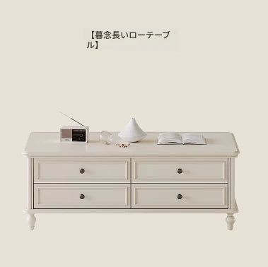 チェリー材パイン製センターテーブル|シンプルでスタイリッシュなデザイン|リビングにぴったりの収納付きテーブル hl-4883