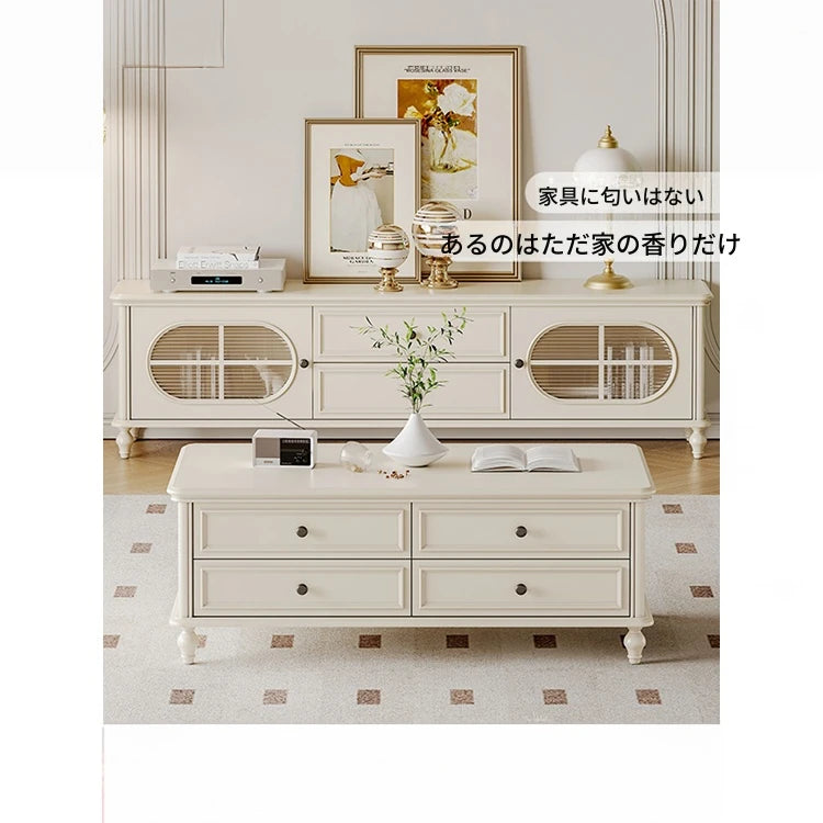 チェリー材パイン製センターテーブル|シンプルでスタイリッシュなデザイン|リビングにぴったりの収納付きテーブル hl-4883