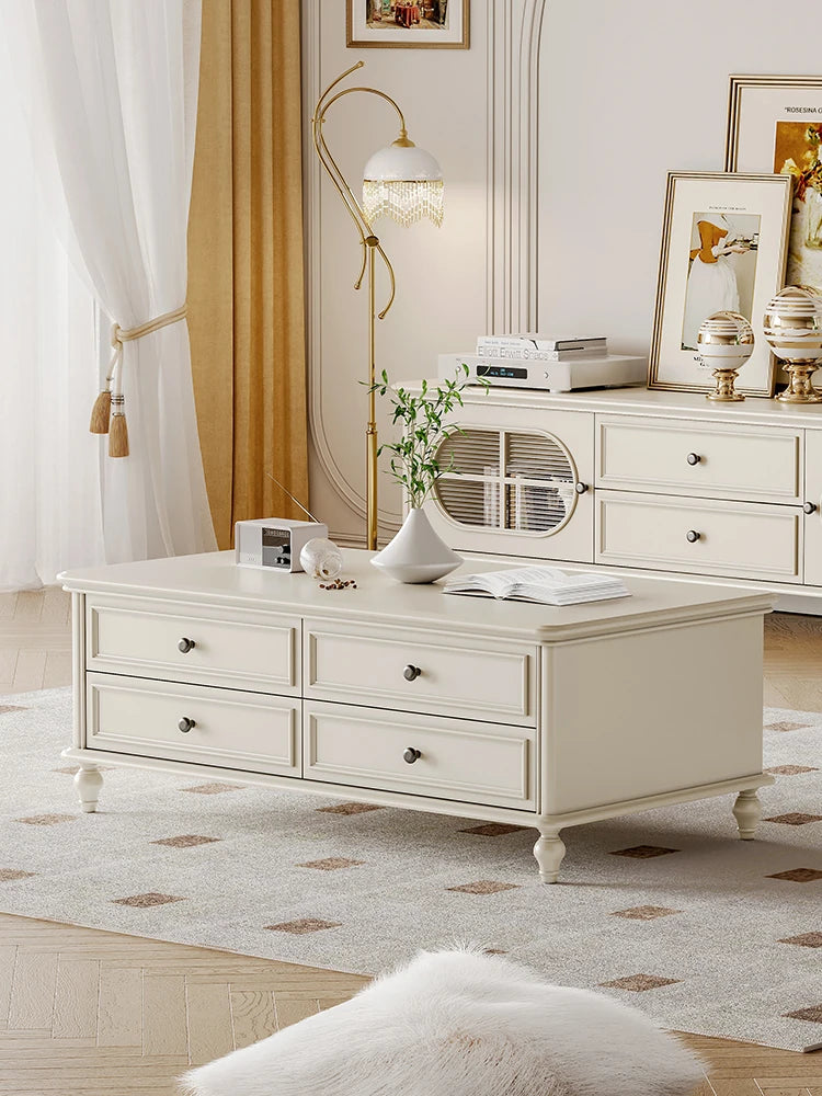 チェリー材パイン製センターテーブル|シンプルでスタイリッシュなデザイン|リビングにぴったりの収納付きテーブル hl-4883