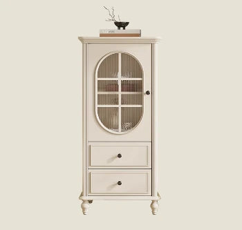 チェリー材とパイン製の美しいディスプレイキャビネット | ガラス扉付きで収納力抜群 | シンプルで上品なデザイン hl-4884