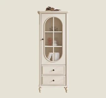 チェリー材とパイン製の美しいディスプレイキャビネット | ガラス扉付きで収納力抜群 | シンプルで上品なデザイン hl-4884