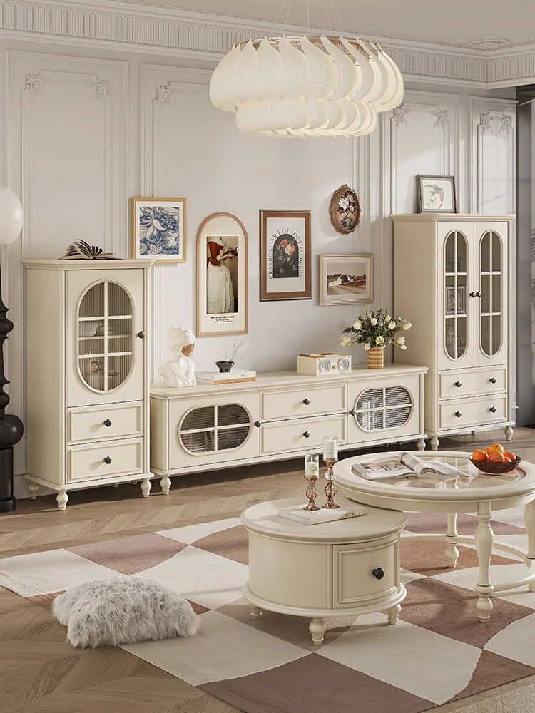 チェリー材とパイン製の美しいディスプレイキャビネット | ガラス扉付きで収納力抜群 | シンプルで上品なデザイン hl-4884