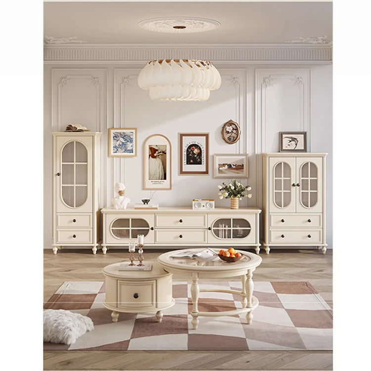 チェリー材とパイン製の美しいディスプレイキャビネット | ガラス扉付きで収納力抜群 | シンプルで上品なデザイン hl-4884