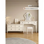 チェリー材とパインを使用した洗練された化粧台セット | シンプルでおしゃれなデザイン, 鏡付き, 収納力抜群 hl-4886