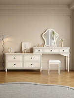 チェリー材とパインを使用した洗練された化粧台セット | シンプルでおしゃれなデザイン, 鏡付き, 収納力抜群 hl-4886