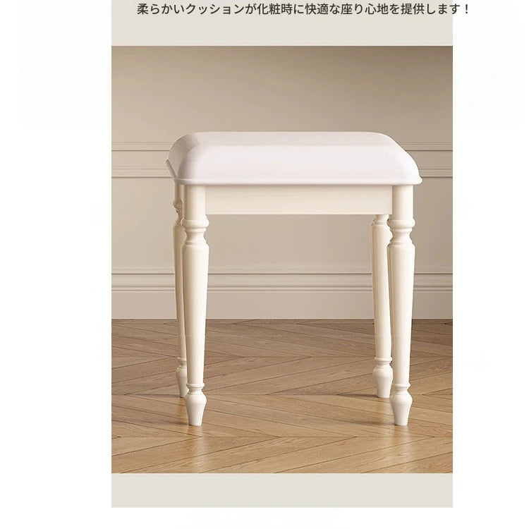 チェリー材とパインを使用した洗練された化粧台セット | シンプルでおしゃれなデザイン, 鏡付き, 収納力抜群 hl-4886