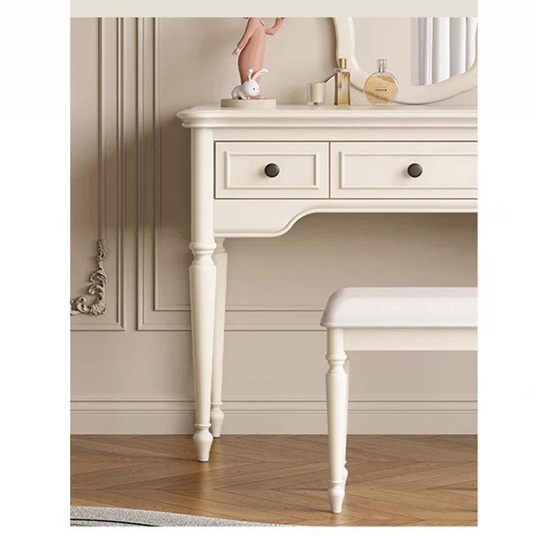 チェリーパイン・グラス製のエレガントな化粧台とスツールセット - ディスプレイミラー付き、モダンインテリアに最適 hl-4888