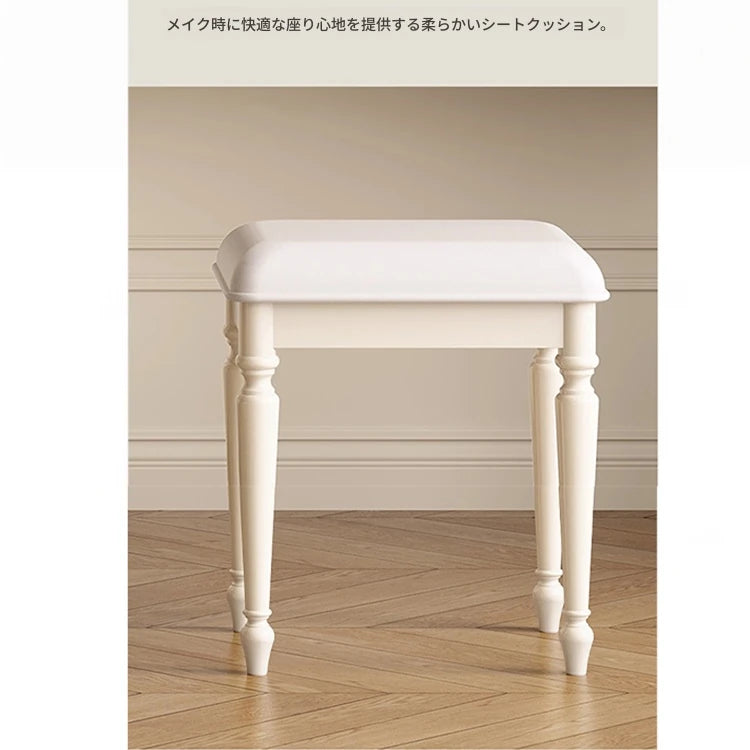 チェリーパイン・グラス製のエレガントな化粧台とスツールセット - ディスプレイミラー付き、モダンインテリアに最適 hl-4888