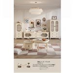 チェリー材とパイン使用!エレガントガラス仕切りキャビネット - シンプルモダンテイストで収納もバッチリ! hl-4889