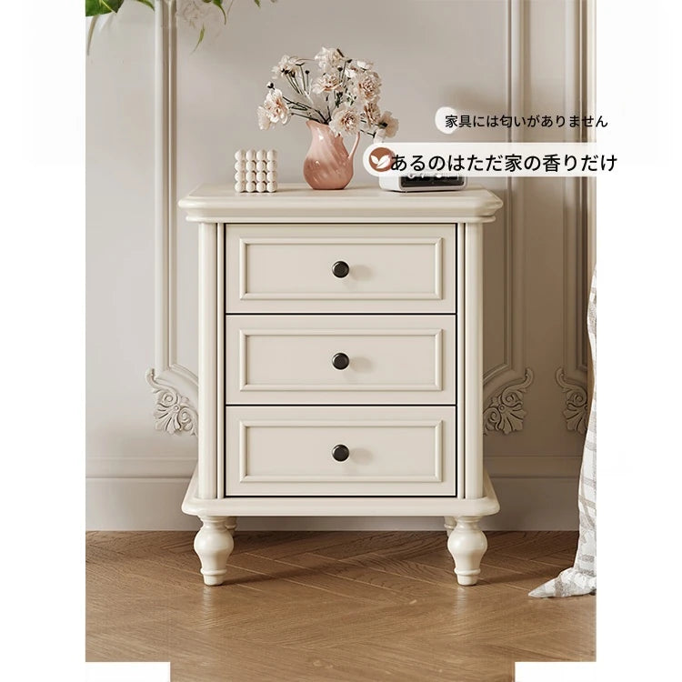 チェリーパイン製ナイトテーブル|優雅なデザインと実用性を兼ね備えた寝室家具 hl-4890