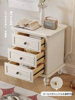 チェリーパイン製ナイトテーブル|優雅なデザインと実用性を兼ね備えた寝室家具 hl-4890