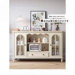 チェリー材使用・多層板キャビネット - スタイリッシュなデザインの収納家具、ガラス扉付きでおしゃれなリビングやダイニングに最適! hl-4893