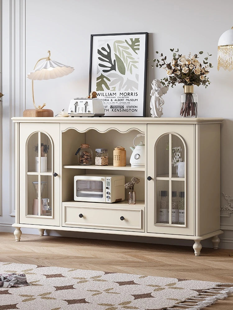 チェリー材使用・多層板キャビネット - スタイリッシュなデザインの収納家具、ガラス扉付きでおしゃれなリビングやダイニングに最適! hl-4893