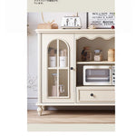 チェリー材使用・多層板キャビネット - スタイリッシュなデザインの収納家具、ガラス扉付きでおしゃれなリビングやダイニングに最適! hl-4893