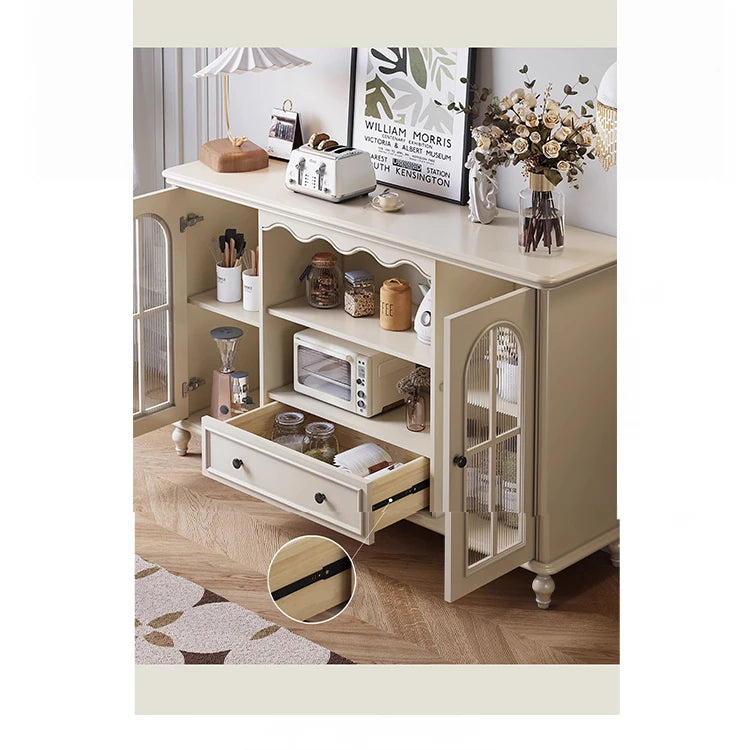 チェリー材使用・多層板キャビネット - スタイリッシュなデザインの収納家具、ガラス扉付きでおしゃれなリビングやダイニングに最適! hl-4893