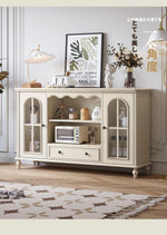 チェリー材使用・多層板キャビネット - スタイリッシュなデザインの収納家具、ガラス扉付きでおしゃれなリビングやダイニングに最適! hl-4893