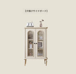 チェリーペイン・ガラスキャビネット|スタイリッシュなホーム収納|多層板仕様で高級感溢れるデザイン hl-4894