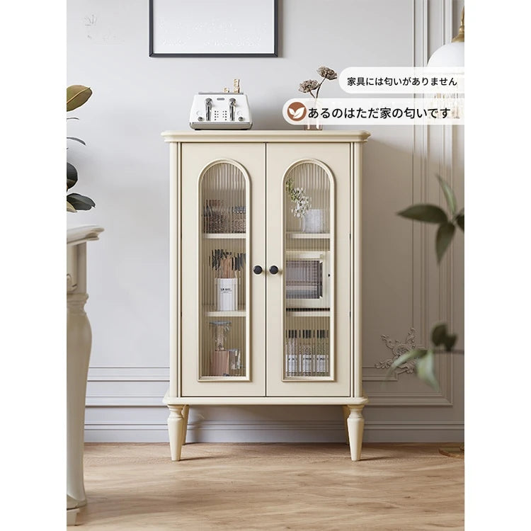 チェリーペイン・ガラスキャビネット|スタイリッシュなホーム収納|多層板仕様で高級感溢れるデザイン hl-4894
