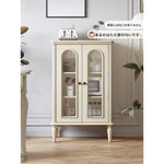 チェリーペイン・ガラスキャビネット|スタイリッシュなホーム収納|多層板仕様で高級感溢れるデザイン hl-4894