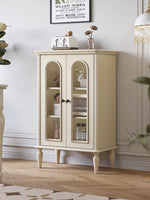 チェリーペイン・ガラスキャビネット|スタイリッシュなホーム収納|多層板仕様で高級感溢れるデザイン hl-4894