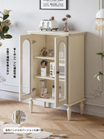 チェリーペイン・ガラスキャビネット|スタイリッシュなホーム収納|多層板仕様で高級感溢れるデザイン hl-4894