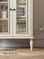 チェリーペイン・ガラスキャビネット|スタイリッシュなホーム収納|多層板仕様で高級感溢れるデザイン hl-4894