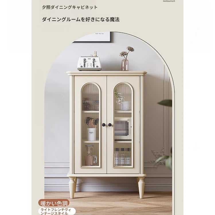 チェリーペイン・ガラスキャビネット|スタイリッシュなホーム収納|多層板仕様で高級感溢れるデザイン hl-4894