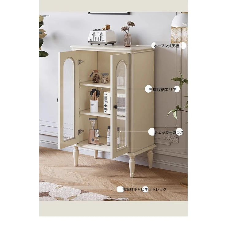 チェリーペイン・ガラスキャビネット|スタイリッシュなホーム収納|多層板仕様で高級感溢れるデザイン hl-4894