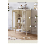 チェリーペイン・ガラスキャビネット|スタイリッシュなホーム収納|多層板仕様で高級感溢れるデザイン hl-4894