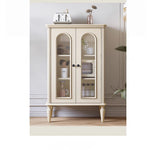 チェリーペイン・ガラスキャビネット|スタイリッシュなホーム収納|多層板仕様で高級感溢れるデザイン hl-4894