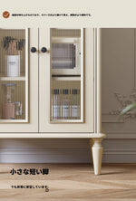 チェリーペイン・ガラスキャビネット|スタイリッシュなホーム収納|多層板仕様で高級感溢れるデザイン hl-4894