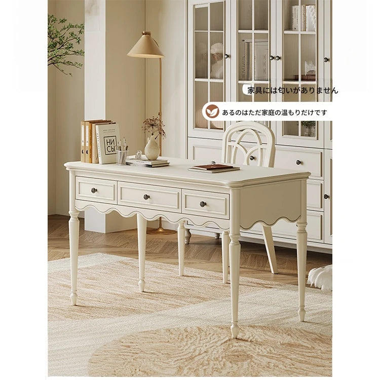 シンプルでエレガントなチェリー材とパイン製デスク - 収納付きデザイン、ホームオフィスや学習スペースに最適! hl-4895