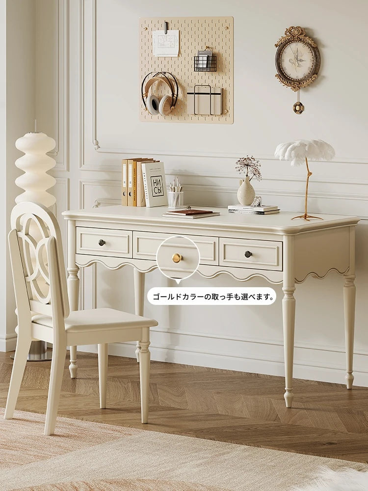 シンプルでエレガントなチェリー材とパイン製デスク - 収納付きデザイン、ホームオフィスや学習スペースに最適! hl-4895