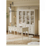 シンプルでエレガントなチェリー材とパイン製デスク - 収納付きデザイン、ホームオフィスや学習スペースに最適! hl-4895