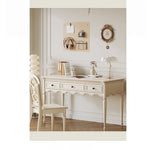 シンプルでエレガントなチェリー材とパイン製デスク - 収納付きデザイン、ホームオフィスや学習スペースに最適! hl-4895