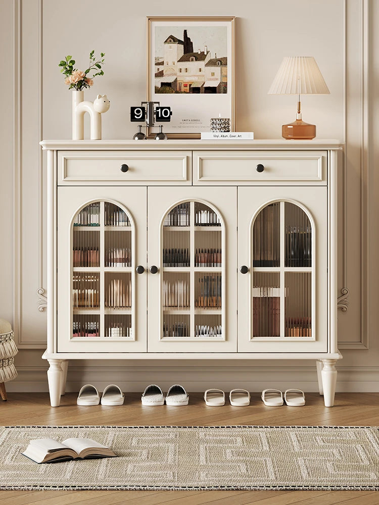 チェリー材とパインの魅力的なキャビネット - 上品なガラス扉付き収納家具でおしゃれなインテリアを実現! hl-4899