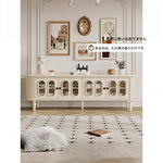 チェリー材ガラス製テレビ台 - シンプルでモダンな家のインテリアに最適! hl-4900