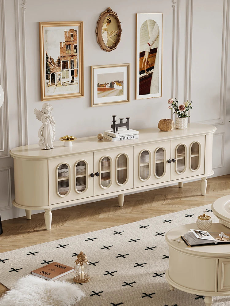 チェリー材ガラス製テレビ台 - シンプルでモダンな家のインテリアに最適! hl-4900