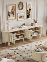 チェリー材ガラス製テレビ台 - シンプルでモダンな家のインテリアに最適! hl-4900