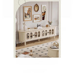 チェリー材ガラス製テレビ台 - シンプルでモダンな家のインテリアに最適! hl-4900