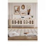 チェリー材ガラス製テレビ台 - シンプルでモダンな家のインテリアに最適! hl-4900