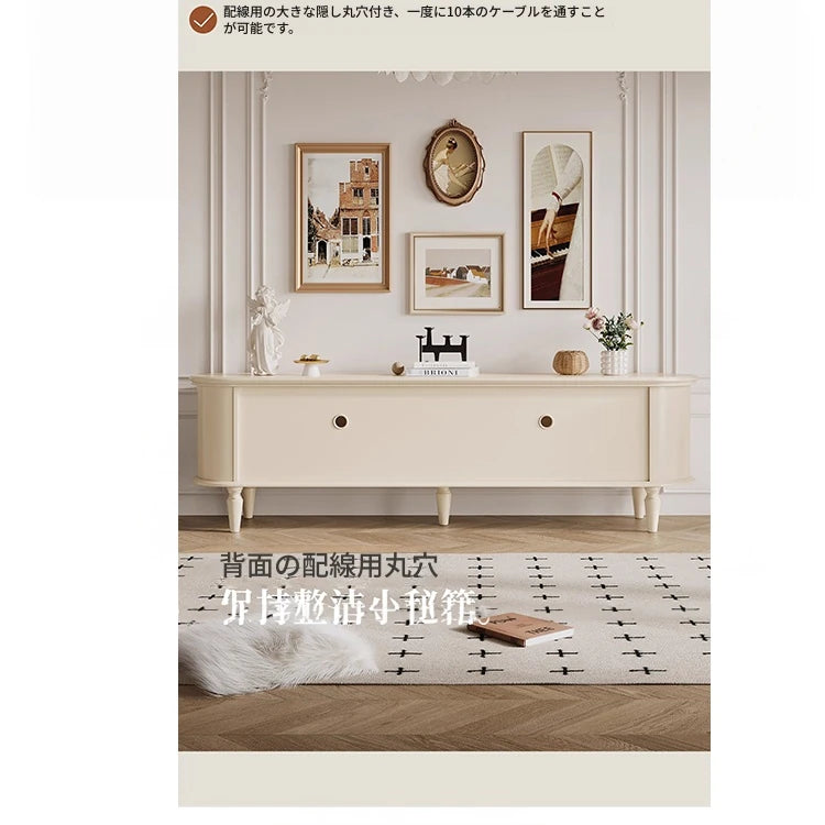 チェリー材ガラス製テレビ台 - シンプルでモダンな家のインテリアに最適! hl-4900